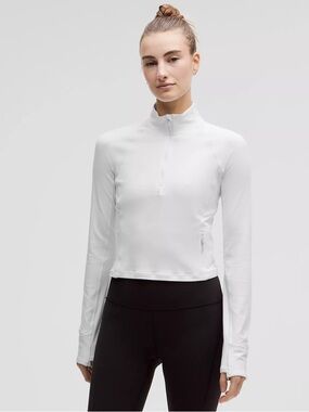 lululemon athletica White Half-Zip Long-Sleeve Top